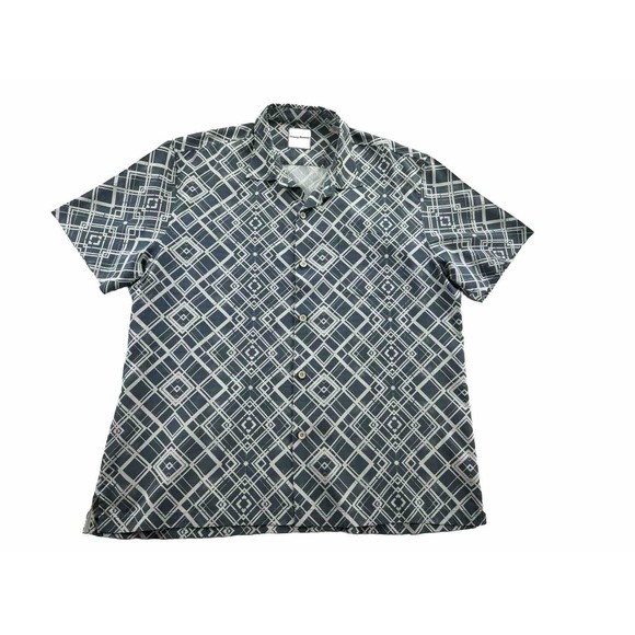 Tommy Bahama Other - Tommy Bahama Mens Sz XXL Shirt 100% Silk Art Deco Retro Camp Shirt Antique Blue
